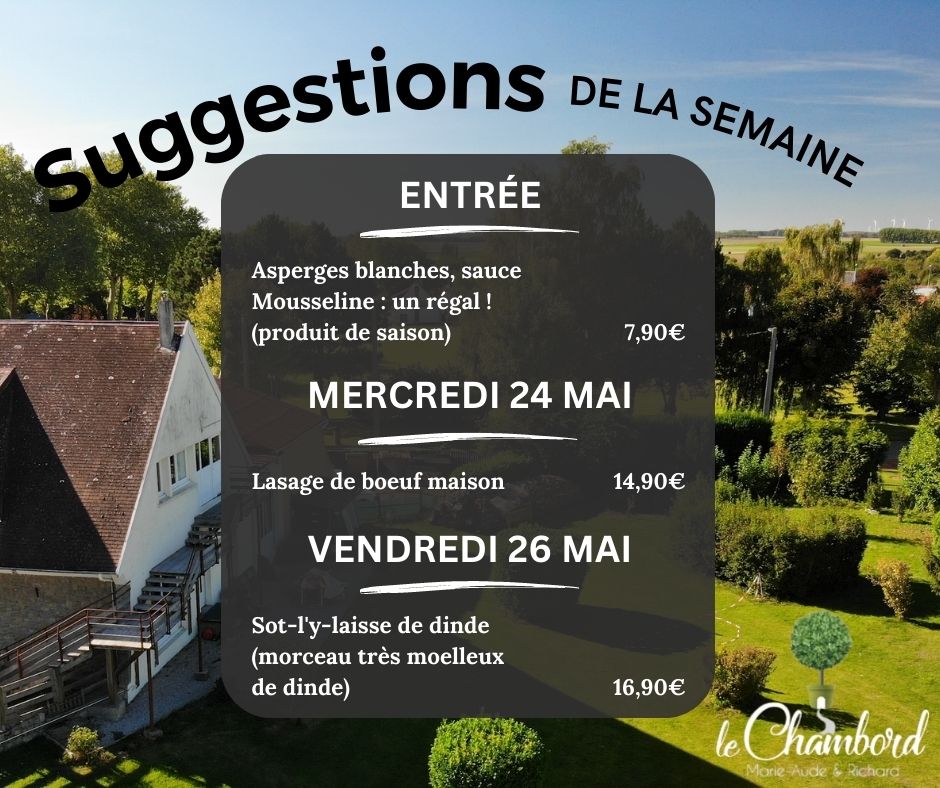 Les Suggestions de la Semaine de Richard - Le Chambord -